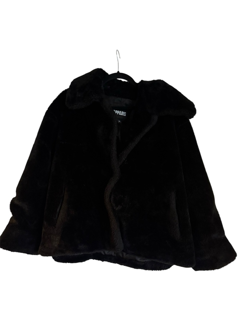 Apparis black faux fur coat